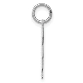 SS Rh-plt D/C Engraveable Boy Polished Front/Satin Back Disc Charm